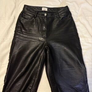 Wilfred Black Leather Pants